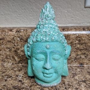 Hand Painted Stone Buddha Head Statue